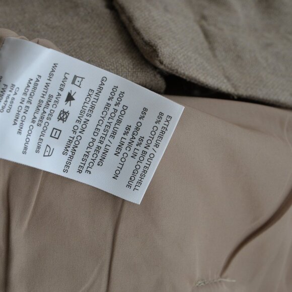NWT Frank and Oak Amelia Linen Blend Tan Balloon Pants Sz 10 - Picture 8 of 8